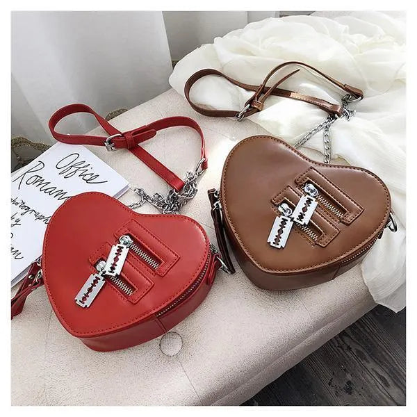 Heart Shaped  Zipper  Bag