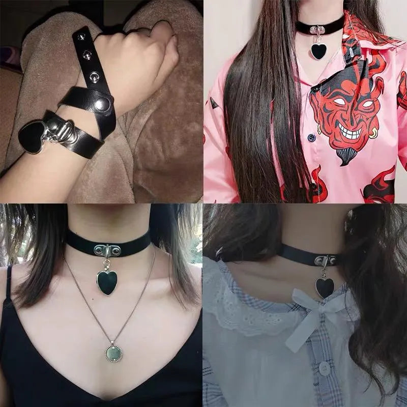 Love Heart Pendant Choker