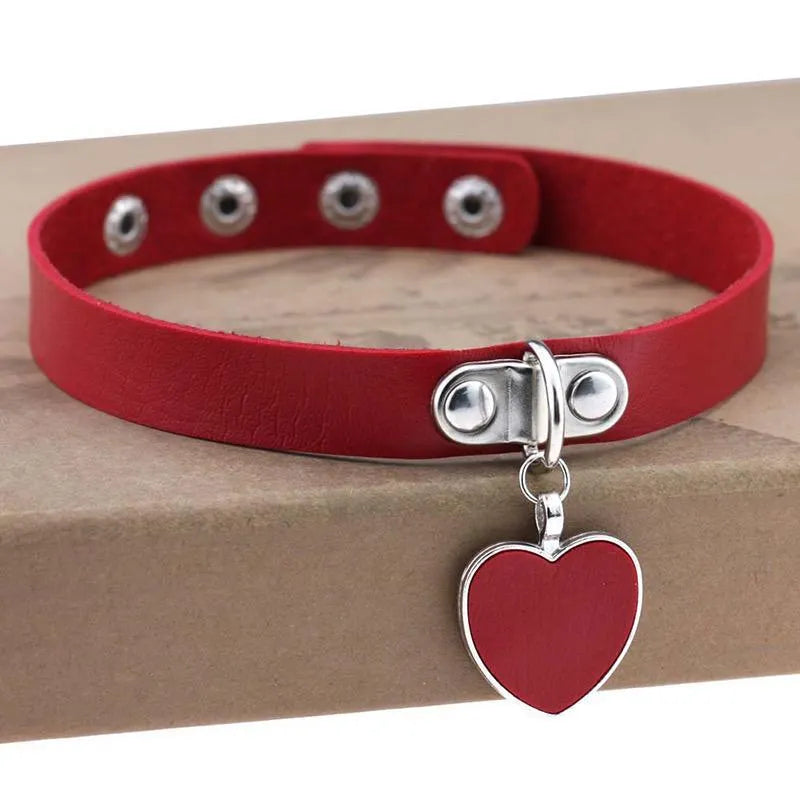 Love Heart Pendant Choker