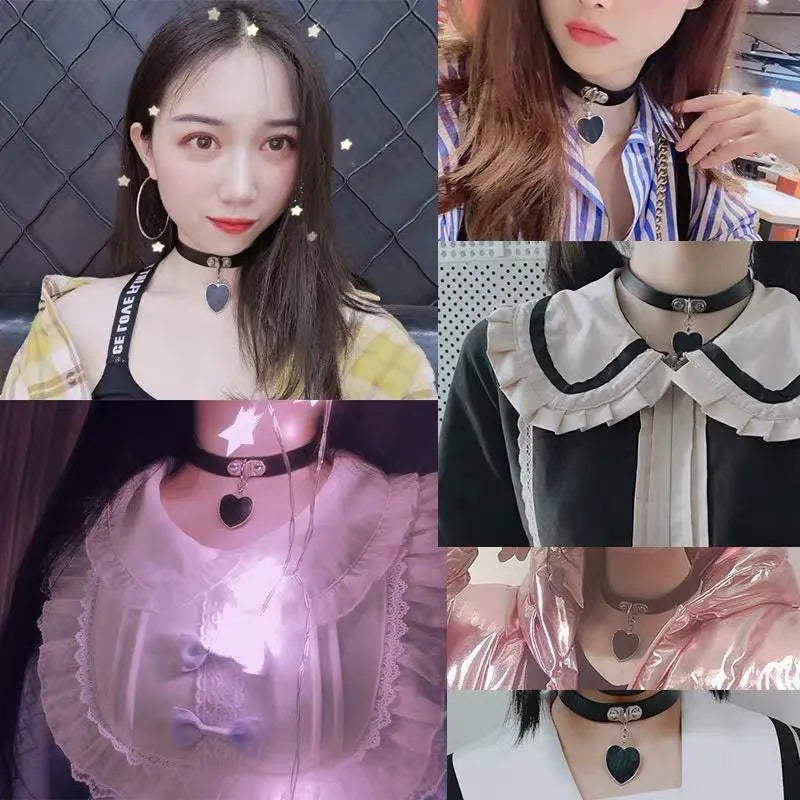 Love Heart Pendant Choker