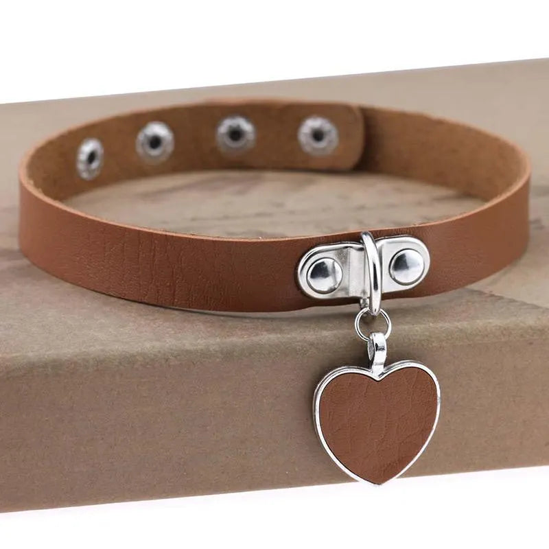 Love Heart Pendant Choker
