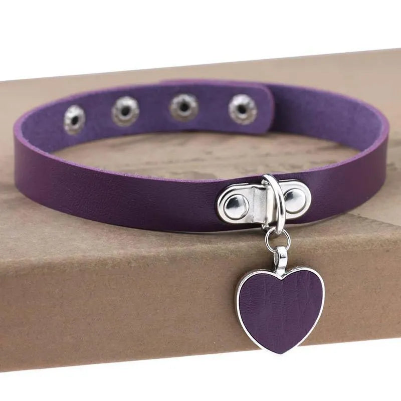 Love Heart Pendant Choker