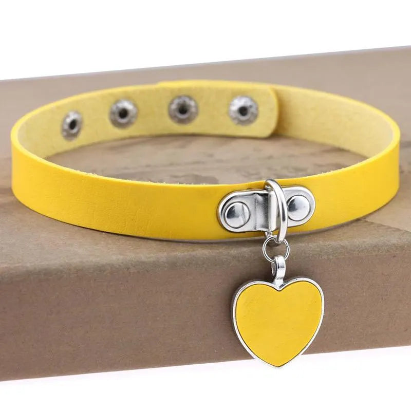 Love Heart Pendant Choker
