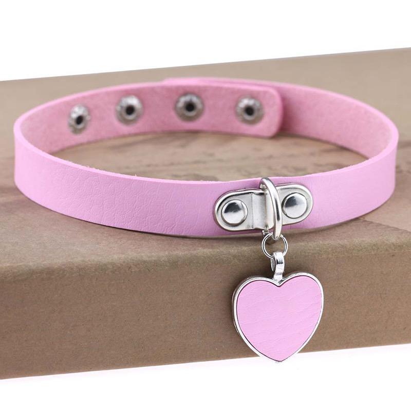 Love Heart Pendant Choker