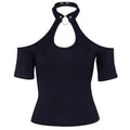 Dark No More Lies Cross Strap Top | Goth Tank Top With a Ring