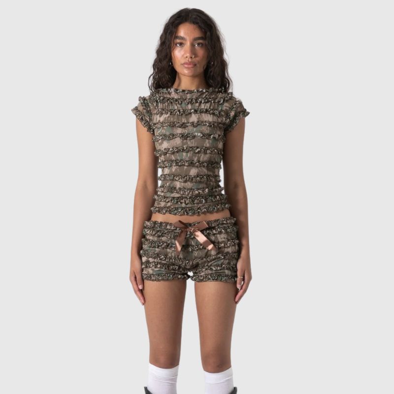 Hollow Out Strappy Top and Shorts Set