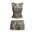 Hollow Out Strappy Top and Shorts Set