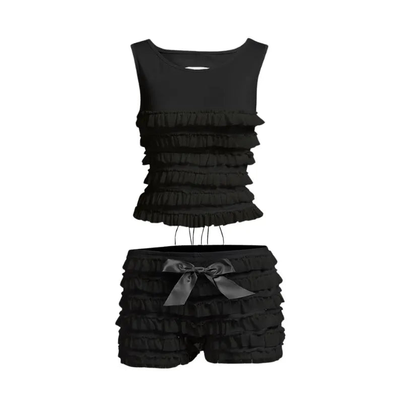 Hollow Out Strappy Top and Shorts Set