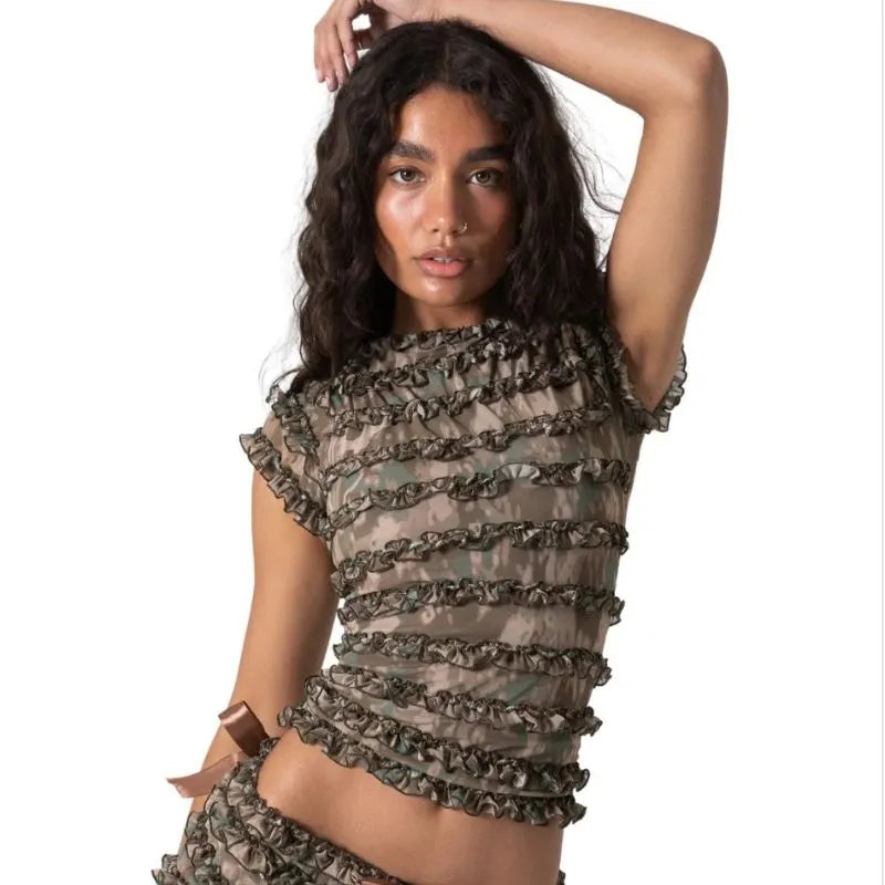 Hollow Out Strappy Top and Shorts Set