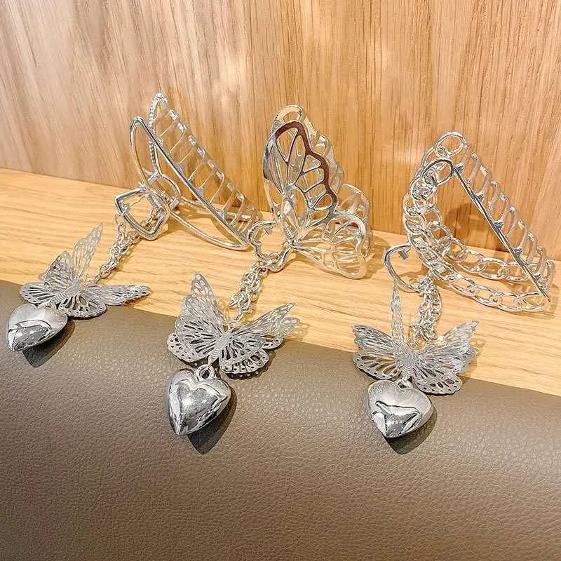 Silver Butterfly Hairpin