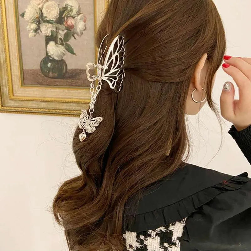 Silver Butterfly Hairpin