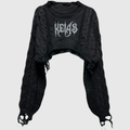 Goth Black Knit Cropped Sweater