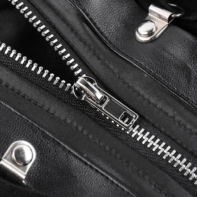 Beer Button Rivet Zipper Top
