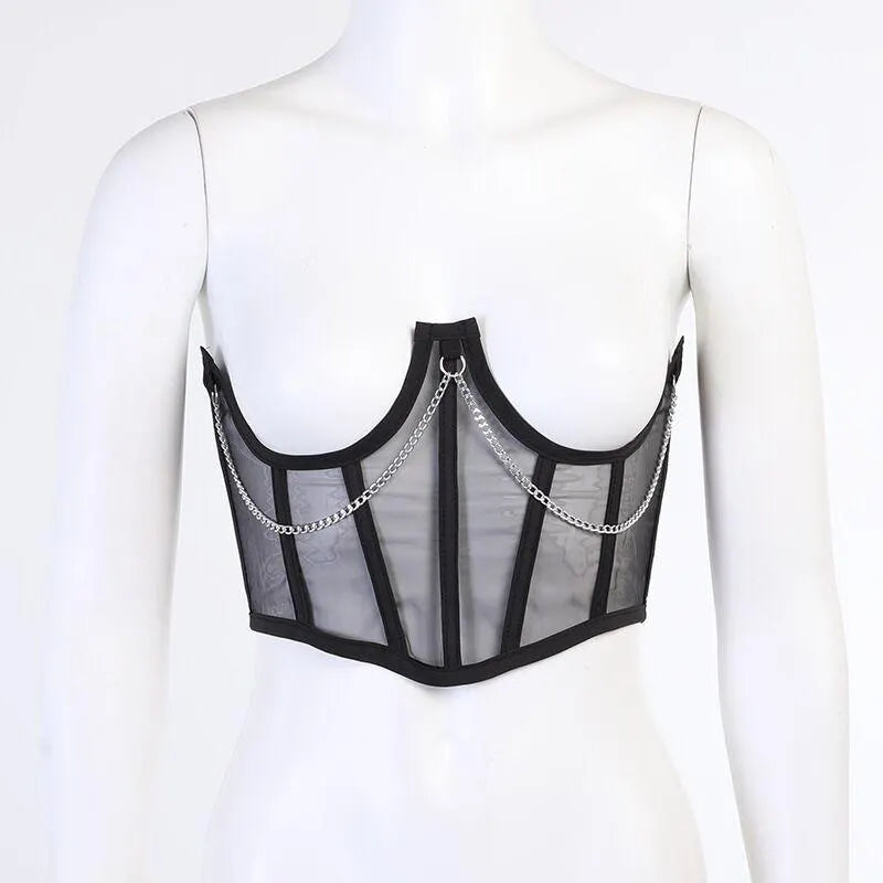 Mesh Waist Corset Top