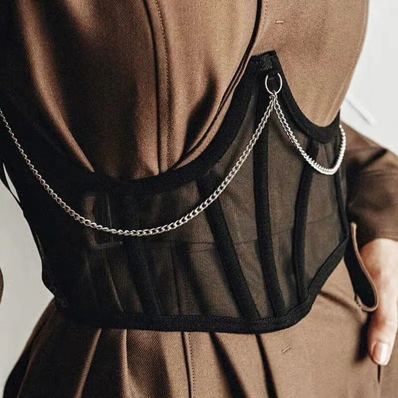Mesh Waist Corset Top