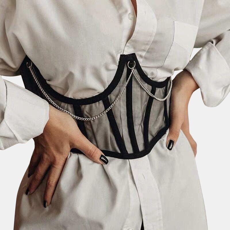 Mesh Waist Corset Top