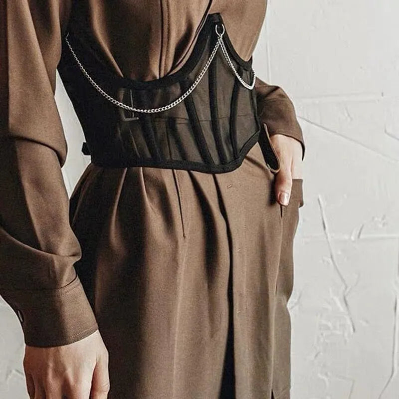 Mesh Waist Corset Top