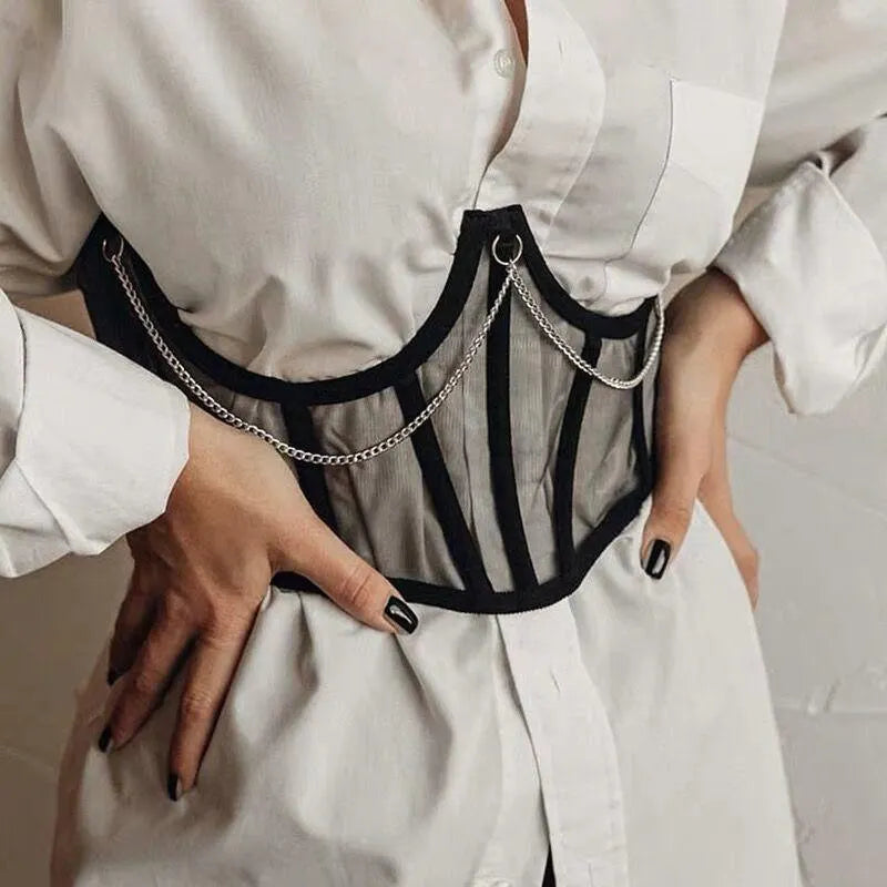 Mesh Waist Corset Top