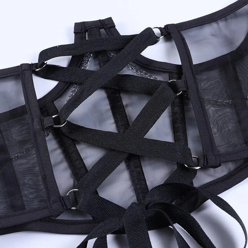 Mesh Waist Corset Top
