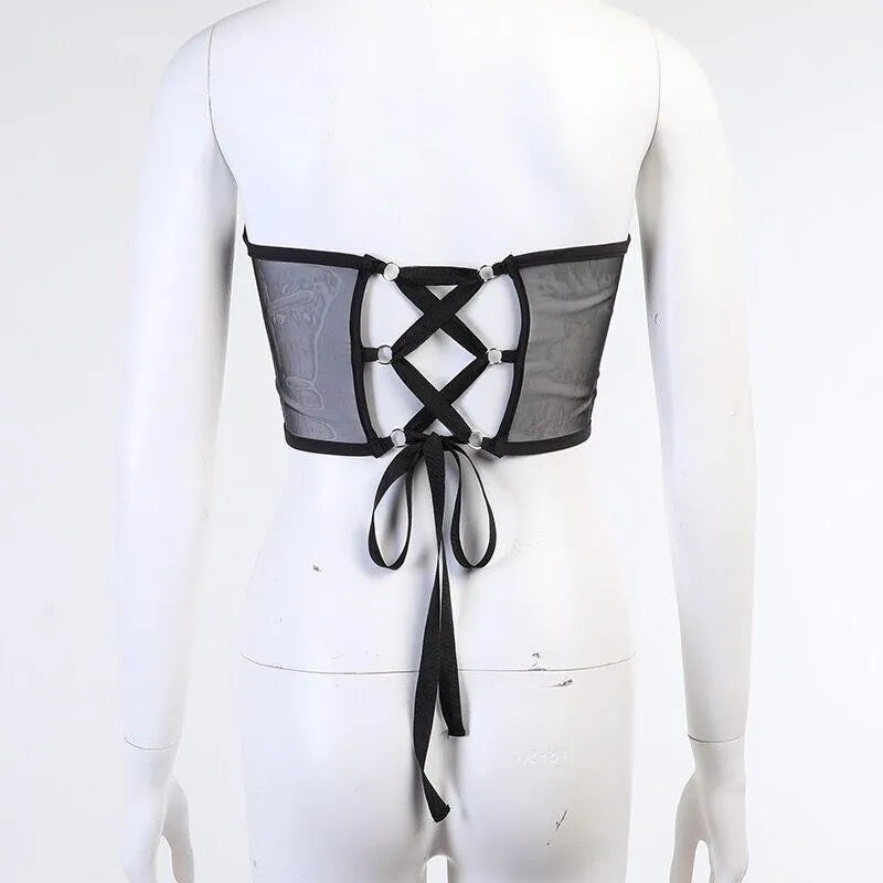 Mesh Waist Corset Top