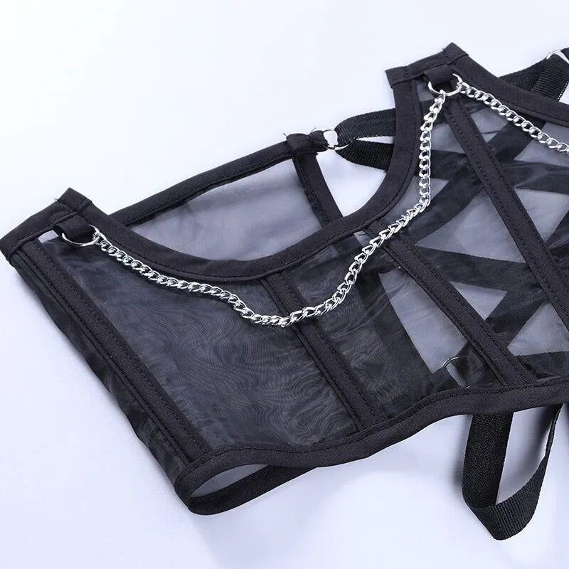 Mesh Waist Corset Top