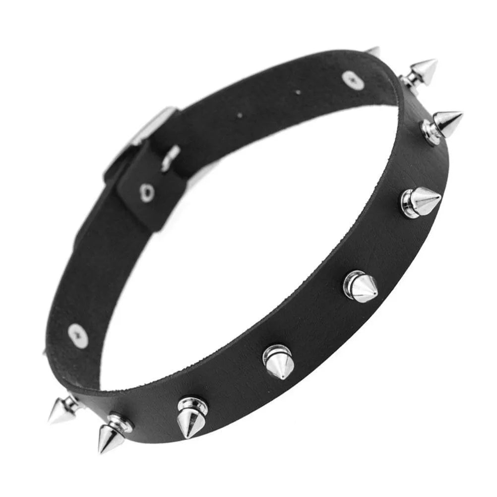 Black Spiked Collar Choker