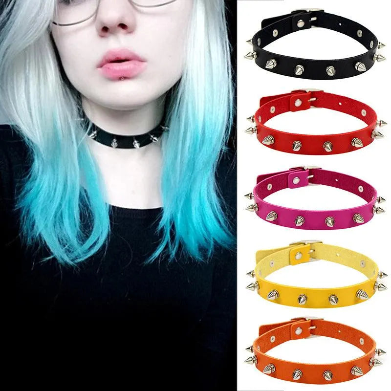 Black Spiked Collar Choker