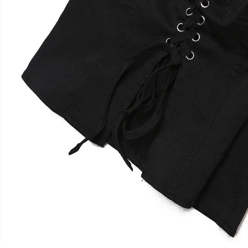 Lace Up Front Crop Top