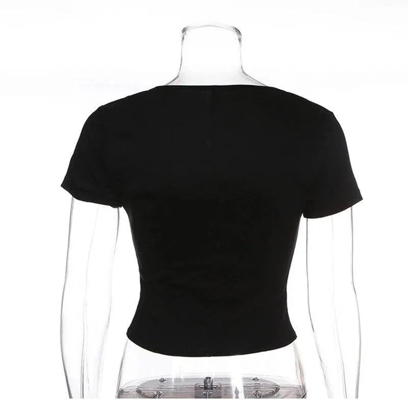 Lace Up Front Crop Top