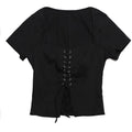 Lace Up Front Crop Top