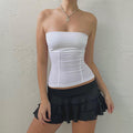 Sleeveless Sheath Strapless Bustier Top