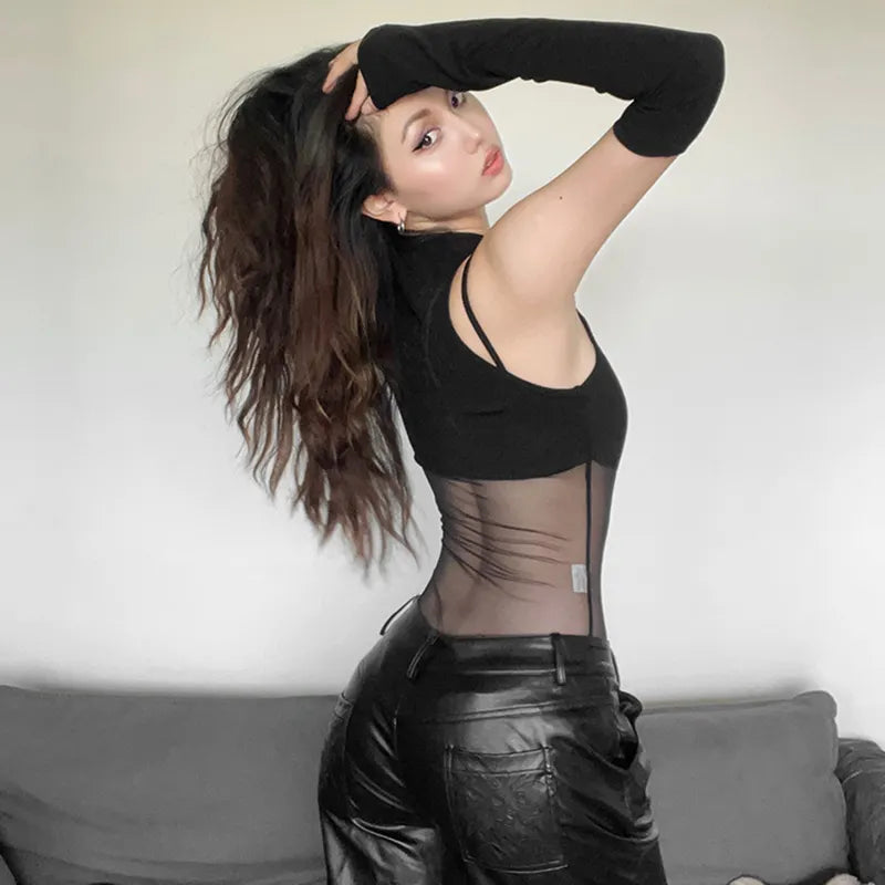 Mesh Hollow Personality Bodysuit