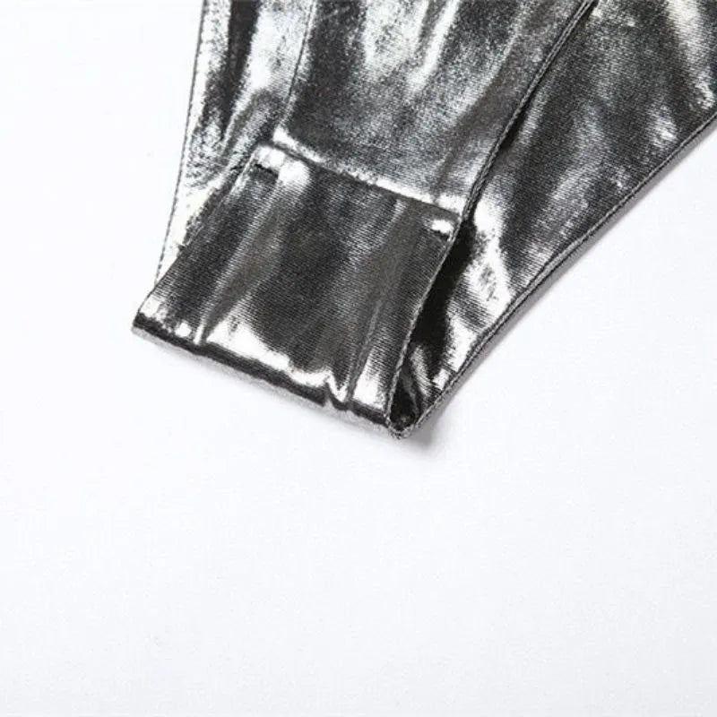 Backless Reflective Bikini Set