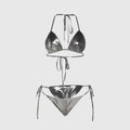 Backless Reflective Bikini Set
