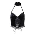 It's Your Move  Lace Velvet Crop Top