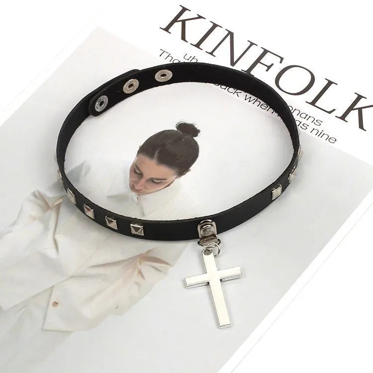 Rivet Cross Choker