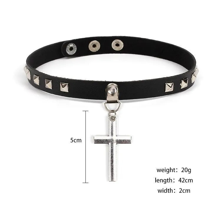 Rivet Cross Choker