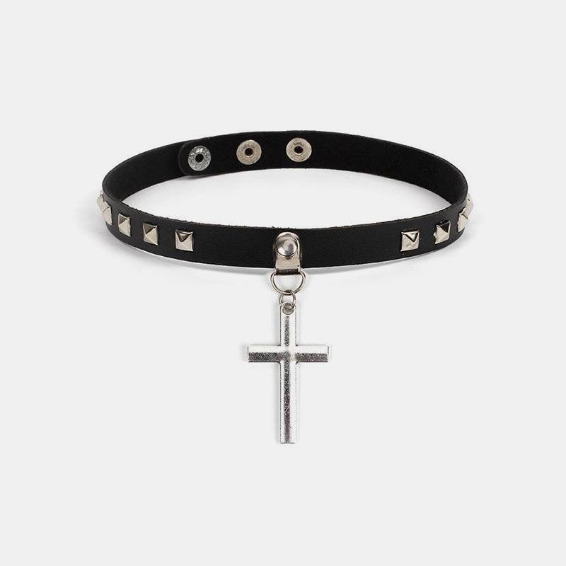 Rivet Cross Choker