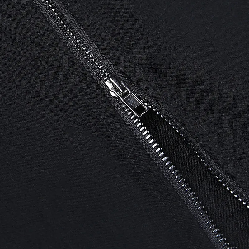 Double Zipper Hip Open Gothic Skirt