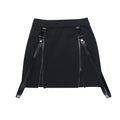 Double Zipper Hip Open Gothic Skirt