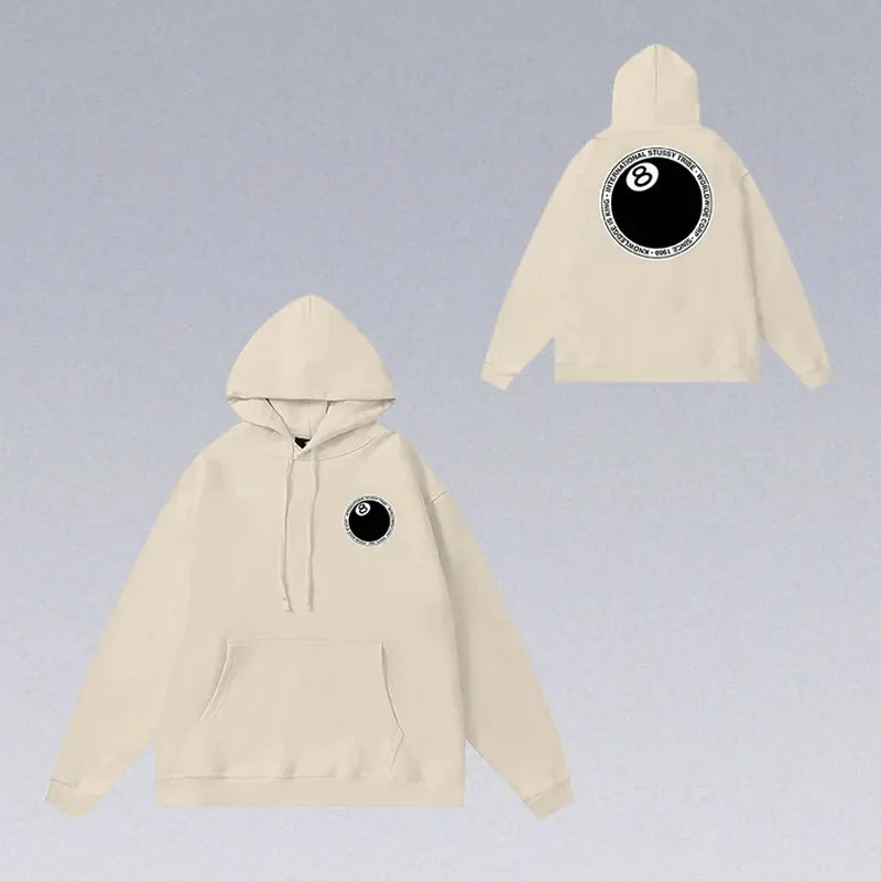 8 Ball Letter Print Hoodie