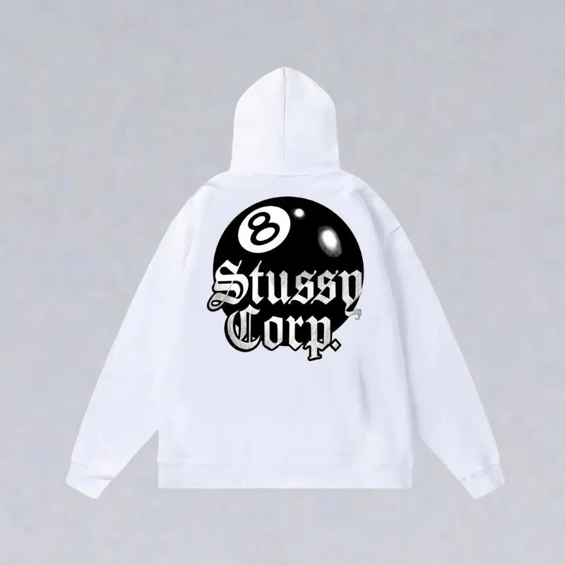 8 Ball Letter Print Hoodie