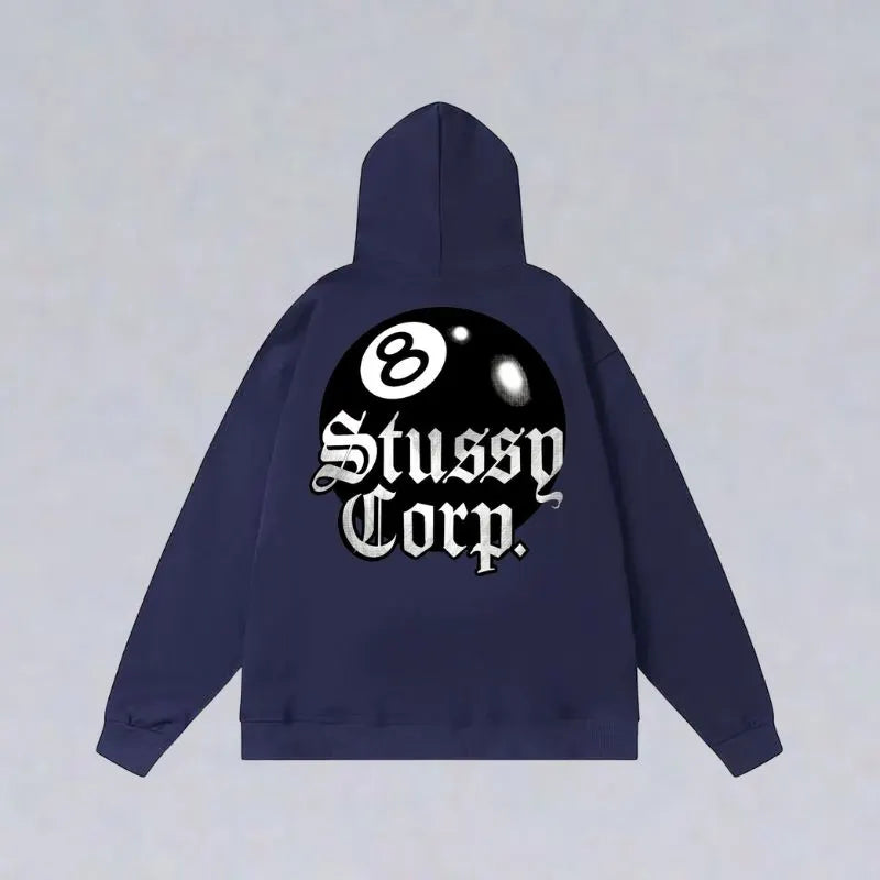 8 Ball Letter Print Hoodie
