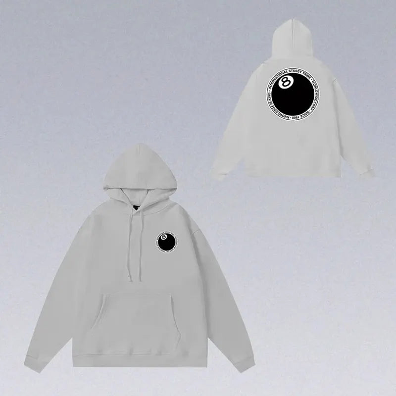 8 Ball Letter Print Hoodie
