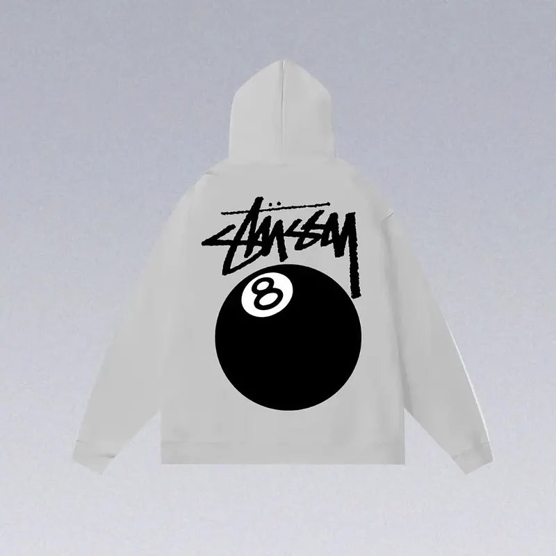 8 Ball Letter Print Hoodie