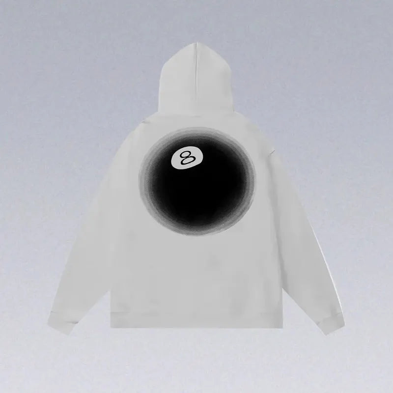 8 Ball Letter Print Hoodie