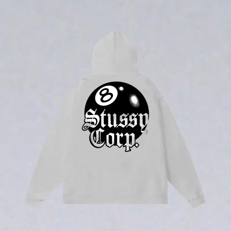 8 Ball Letter Print Hoodie