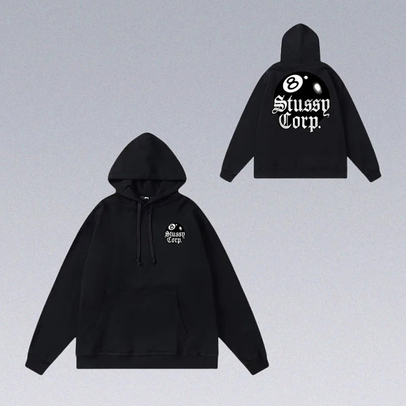 8 Ball Letter Print Hoodie