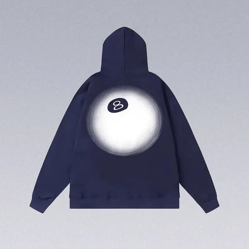 8 Ball Letter Print Hoodie