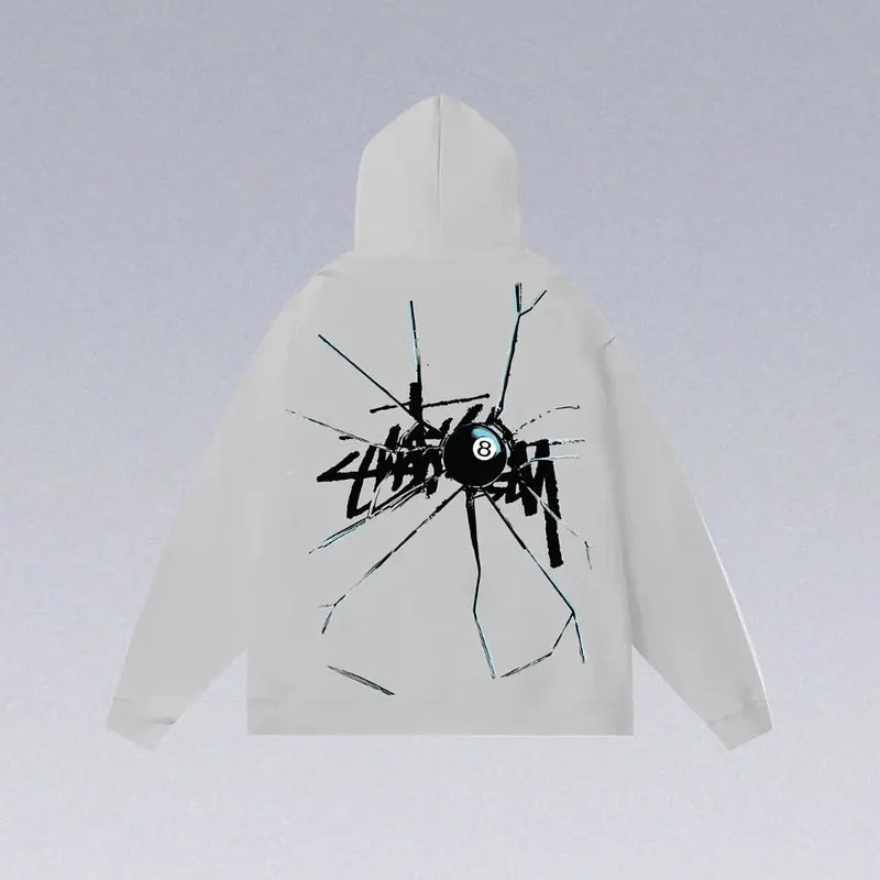 8 Ball Letter Print Hoodie